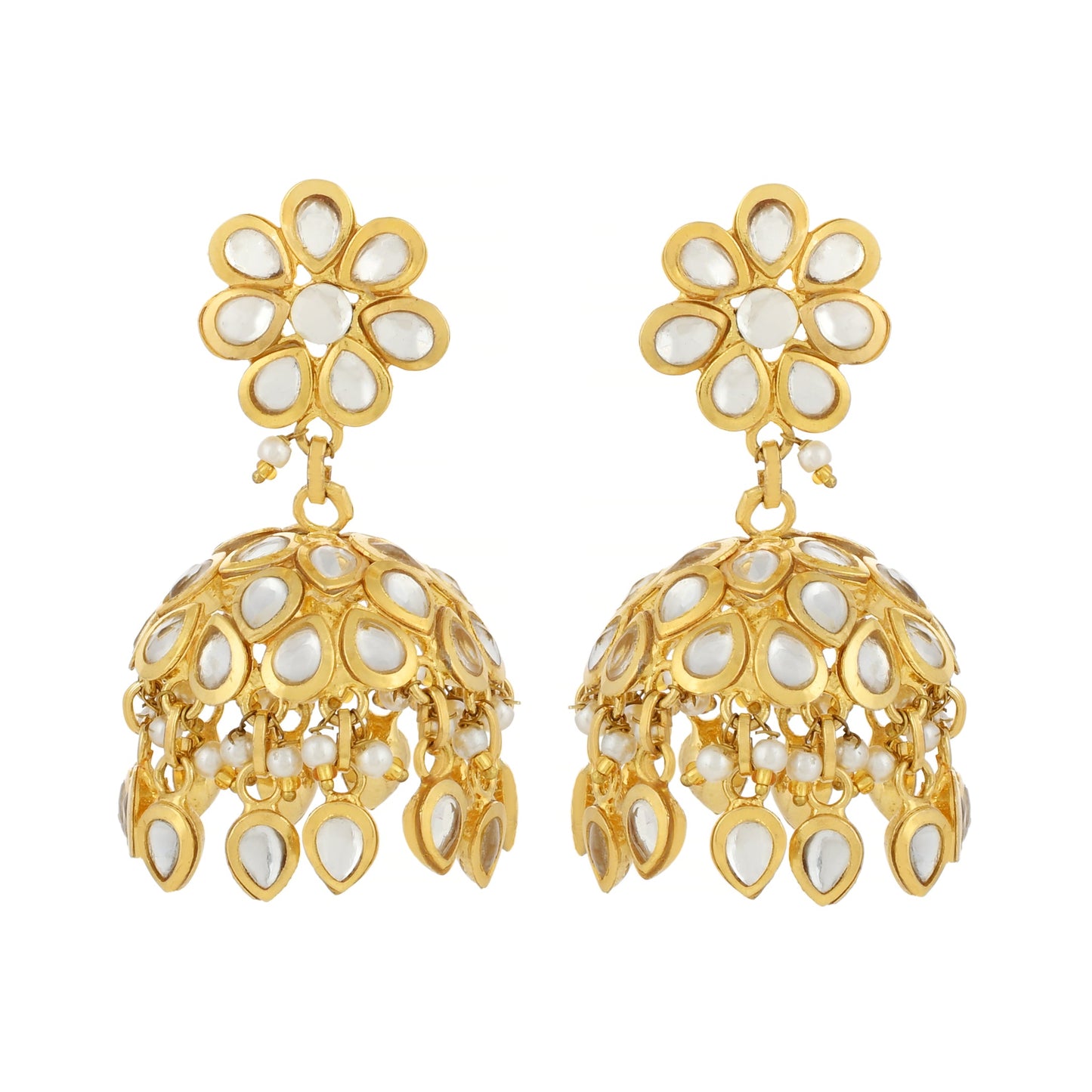 Kundan Earrings - Indian Earrings - Jhumki Design Earrings - Danish Jewellers®