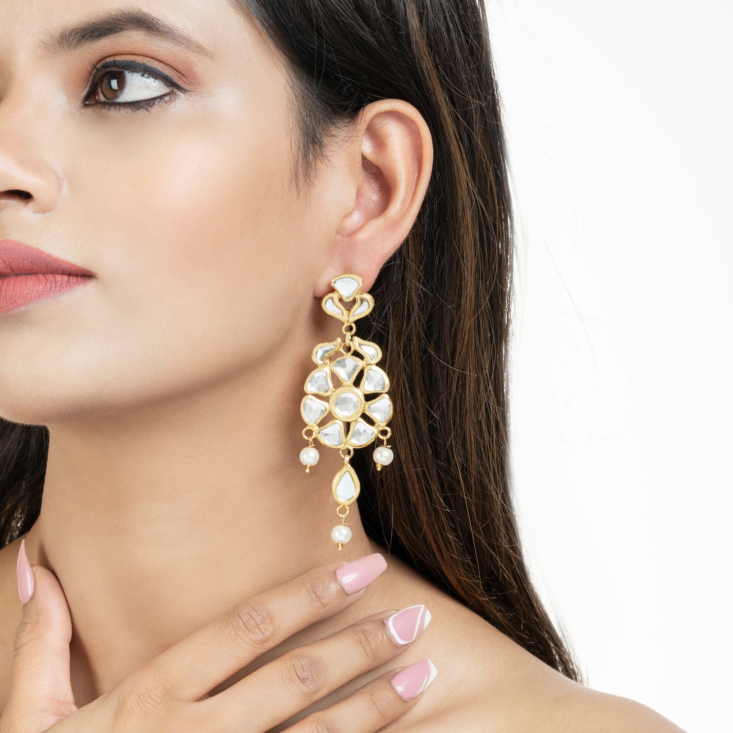 Precious Kundan Earrings - Dazzling Earrings - Kundan Earrings - Danish Jewellers®