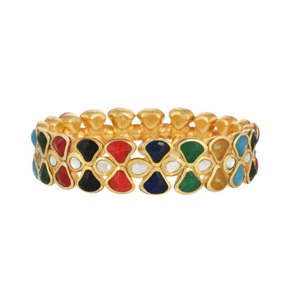 Multi-Style Kundan Bangle - Handmade Bangle - 22K Gold Plated Bangle - Danish Jewellers® 