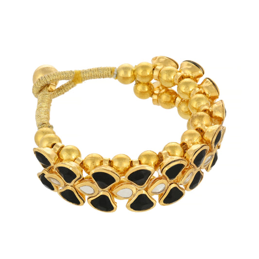 Black Beauty Kundan Bracelet - Kundan Indian Bracelet - Trendy and Elegant Handmade Bracelet - Danish Jewellers® 