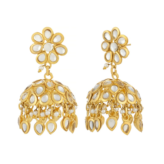 Kundan Earrings - Indian Earrings - Jhumki Design Earrings - Danish Jewellers® 