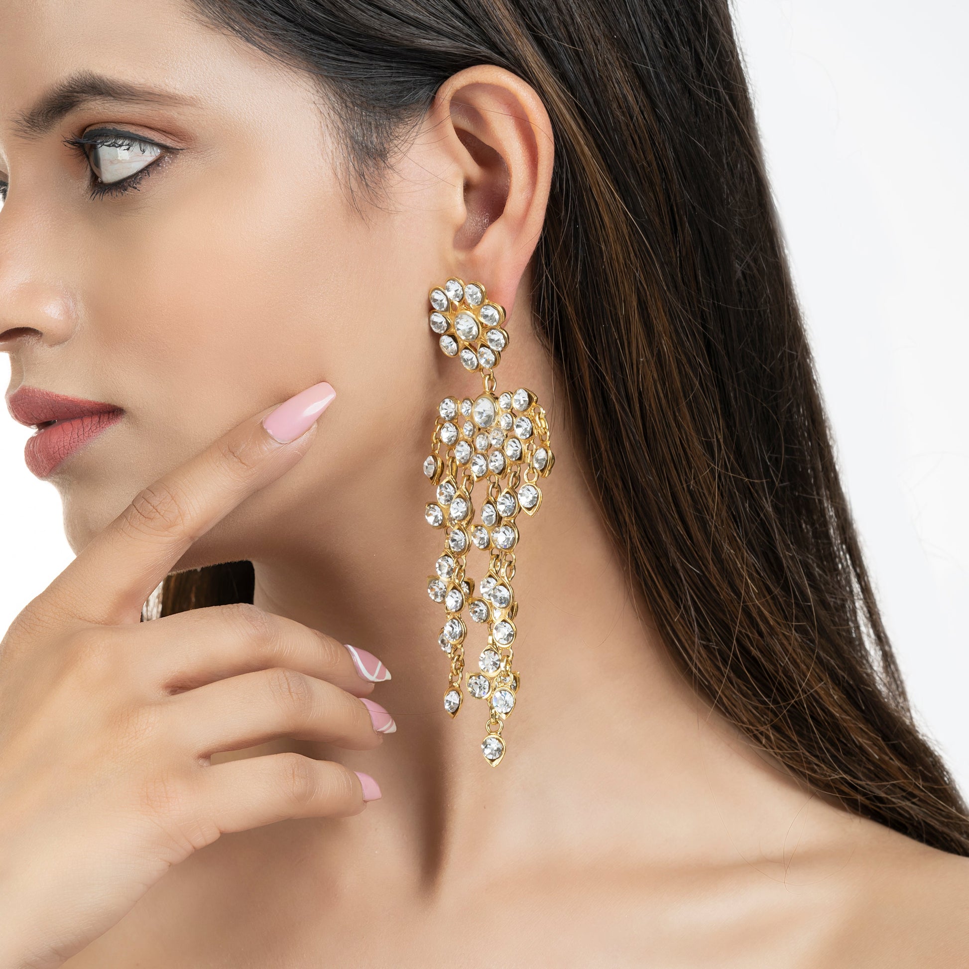 22K Gold Plated Earrings - Semi-Precious Stones Earrings - Kundan Earrings - Danish Jewellers® 