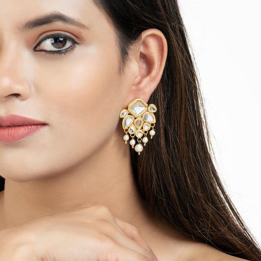 Indian Earrings - 22K Gold Plated Earrings - Adorned Earrings - Danish Jewellers® 