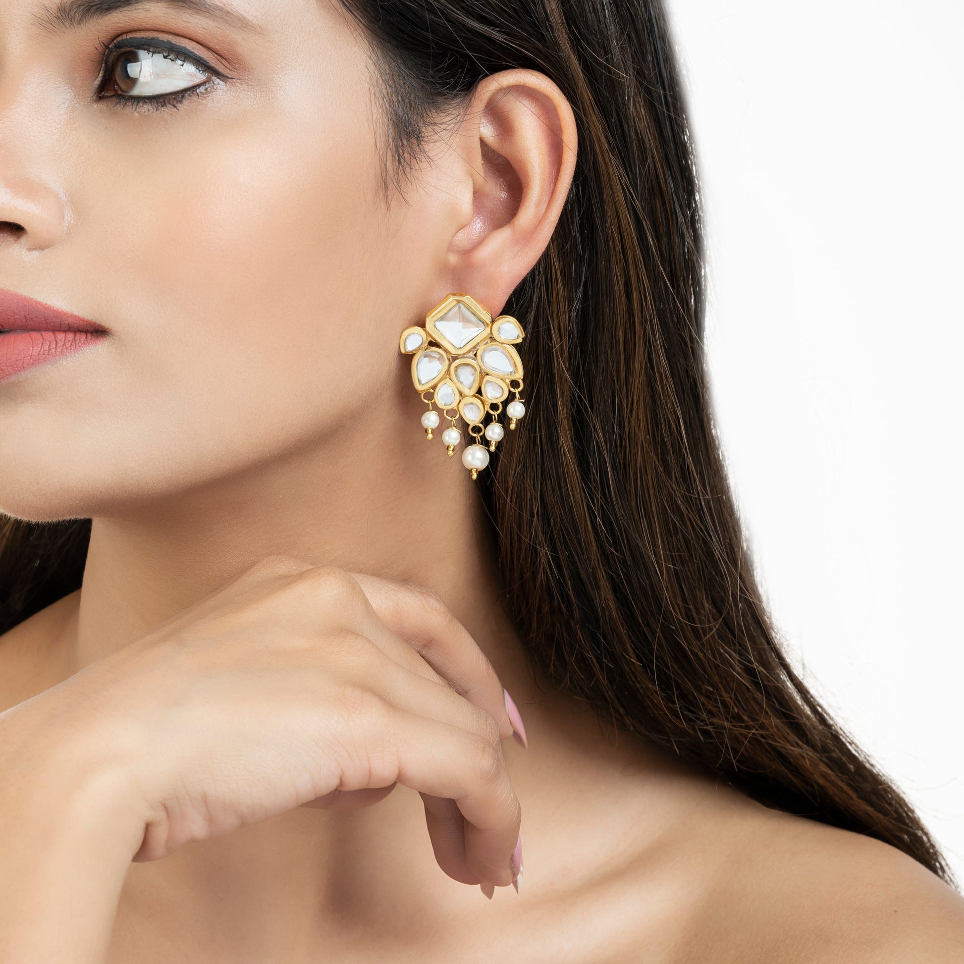Indian Earrings - 22K Gold Plated Earrings - Adorned Earrings - Danish Jewellers® 