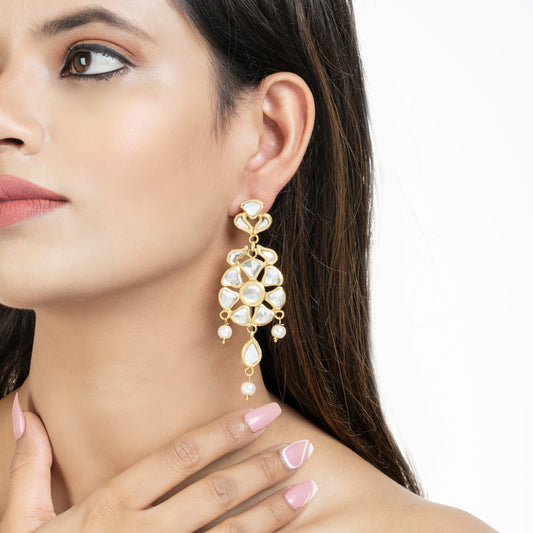 Precious Kundan Earrings - Dazzling Earrings - Kundan Earrings - Danish Jewellers® 