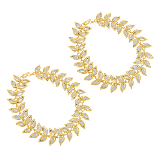 Kundan Payal - 22K Gold Plated Trendy Payal - Indian Payal - Danish Jewellers® 