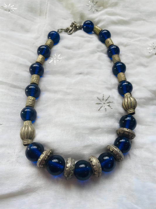 Artistic Kundan Blue Necklace